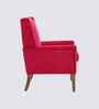 Leston Boucle Fabric Lounge Chair In Red Colour