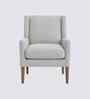 Leston Boucle Fabric Lounge Chair In White Colour