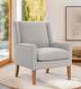 Leston Boucle Fabric Lounge Chair In White Colour