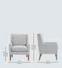 Leston Boucle Fabric Lounge Chair In White Colour