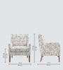 Leston Printed Human Canvas Print Fabric Lounge Chair In Walnut Finish