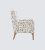 Leston Printed Human Canvas Print Fabric Lounge Chair In Walnut Finish