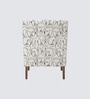Leston Printed Human Canvas Print Fabric Lounge Chair In Walnut Finish