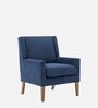Leston Upholstered Fabric Arm Chair in Blue Colour