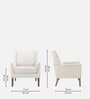 Leston Upholstered Fabric Arm Chair in Off White Colour
