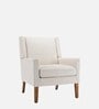 Leston Upholstered Fabric Arm Chair in Off White Colour