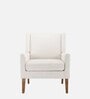 Leston Upholstered Fabric Arm Chair in Off White Colour