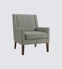 Leston Walnut Finish Printed Canvas Geometry Fabric Lounge Chair Leston Walnut Finish Printed Canvas Geometry Fabric Lounge Chair