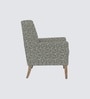 Leston Walnut Finish Printed Canvas Geometry Fabric Lounge Chair Leston Walnut Finish Printed Canvas Geometry Fabric Lounge Chair
