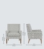 Leston Walnut Finish Printed Canvas Geometry Chair Leston Walnut Finish Printed Canvas Geometry Chair