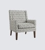 Leston Walnut Finish Printed Canvas Geometry Chair Leston Walnut Finish Printed Canvas Geometry Chair