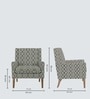 Leston Walnut Finish Printed Infinity Grid Fabric Chair Leston Walnut Finish Printed Infinity Grid Fabric Chair