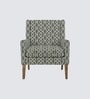 Leston Walnut Finish Printed Infinity Grid Fabric Chair Leston Walnut Finish Printed Infinity Grid Fabric Chair