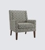 Leston Walnut Finish Printed Infinity Grid Fabric Chair Leston Walnut Finish Printed Infinity Grid Fabric Chair