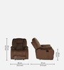 Levy Velvet Fabric 1 Seater Manual Recliner in Brown Colour