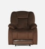 Levy Velvet Fabric 1 Seater Manual Recliner in Brown Colour