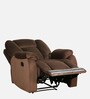 Levy Velvet Fabric 1 Seater Manual Recliner in Brown Colour