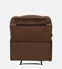 Levy Velvet Fabric 1 Seater Manual Recliner in Brown Colour