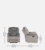 Levy Velvet Fabric 1 Seater Manual Recliner in Grey Colour