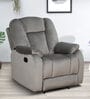 Levy Velvet Fabric 1 Seater Manual Recliner in Grey Colour