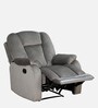 Levy Velvet Fabric 1 Seater Manual Recliner in Grey Colour