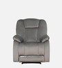 Levy Velvet Fabric 1 Seater Manual Recliner in Grey Colour