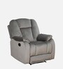 Levy Velvet Fabric 1 Seater Manual Recliner in Grey Colour