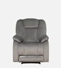 Levy Velvet Fabric 1 Seater Manual Recliner in Grey Colour