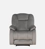 Levy Velvet Fabric 1 Seater Manual Recliner in Grey Colour