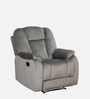 Levy Velvet Fabric 1 Seater Manual Recliner in Grey Colour