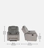 Levy Velvet Fabric 1 Seater Manual Recliner in Grey Colour