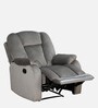 Levy Velvet Fabric 1 Seater Manual Recliner in Grey Colour
