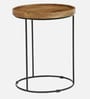 Lew Metal Round End Table In Black Colour
