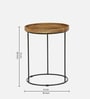 Lew Metal Round End Table In Black Colour
