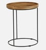 Lew Metal Round End Table In Black Colour