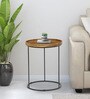 Lew Metal Round End Table In Black Colour
