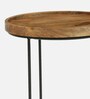 Lew Metal Round End Table In Black Colour