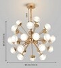 Lexa Modern Crystal LED Chandelier, Smart Chandelier Lights for Living Room, Alexa & Google Compatible, Luxury Pendant Light White & Gold Finish for Bedroom, Hall & Office Ceiling