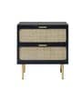 Lexon Solid Wood Bedside Table In Black Finish
