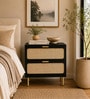Lexon Solid Wood Bedside Table In Black Finish