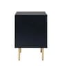 Lexon Solid Wood Bedside Table In Black Finish