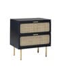 Lexon Solid Wood Bedside Table In Black Finish
