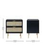 Lexon Solid Wood Bedside Table In Black Finish