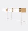 Lexus Console Table In Albert Maple With White Steel Base Finish
