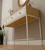 Lexus Console Table In Albert Maple With White Steel Base Finish