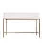 Lexus Console Table In Full White With Golden Steel Base Finish