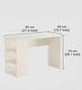 Lexus Study Table In Frosty White Finish