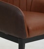 Leya Arm Chair In Brown Leatherette With Black Powder Coated Base