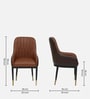 Leya Arm Chair In Brown Leatherette With Black Powder Coated Base