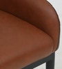Leya Arm Chair In Brown Leatherette With Black Powder Coated Base